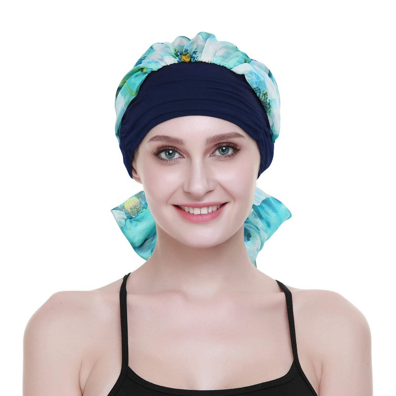 FocusCare Long Hair Wig Accessory Turban Scarves Print Chemo Headbands Hats Beanie Bandana - Image 3